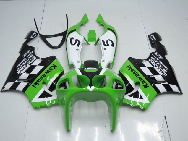 Carénage Moto Kawasaki ZX7R 96-03 - Vert Noir et Blanc Carénage Moto Kawasaki ZX7R 96-03 - Vert Noir et Blanc