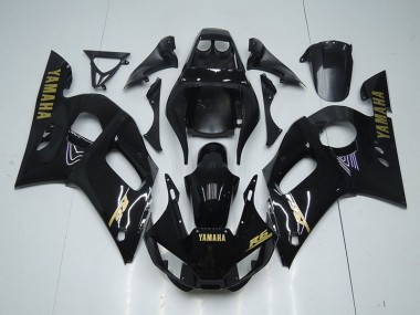 Carénage Moto Yamaha R6 98-02 - Noir Brillant Or Décalque Bon Marché