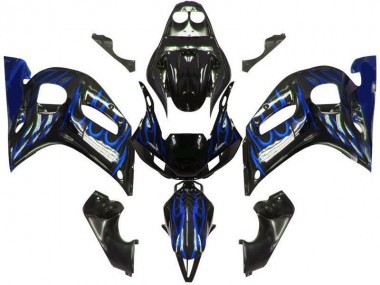 Carénage Moto Yamaha R6 98-02 - Noir Bleu Flamme Bon Marché