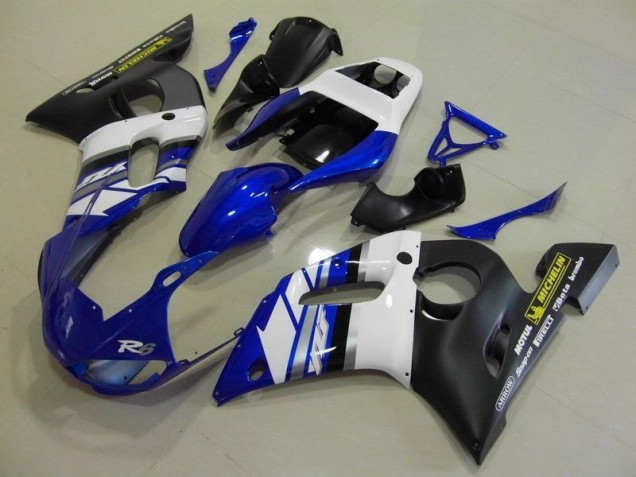 Carénage Moto Yamaha R6 98-02 - Bleu Blanc et Noir Carénage Moto Yamaha R6 98-02 - Bleu Blanc et Noir