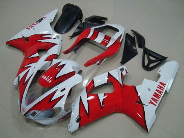 Carénage Moto Yamaha R1 00-01 - Blanc Rouge Flamme Bon Marché