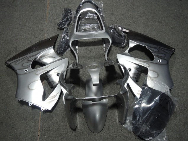 Carénage Moto Kawasaki ZX6R 00-02 - Argent Flamme Carénage Moto Kawasaki ZX6R 00-02 - Argent Flamme