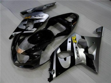 Carénage Moto Suzuki GSXR 1000 K1 00-02 - Argent Noir Bon Marché