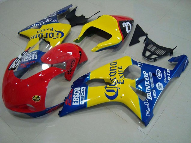 Carénage Moto Suzuki GSXR 1000 K1 00-02 - Rouge Jaune Bleu Corona Courses Carénage Moto Suzuki GSXR 1000 K1 00-02 - Rouge Jaune Bleu Corona Courses