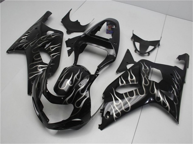 Carénage Moto Suzuki GSXR 600 / 750 K1 K2 K3 01-03 - Noir Blanc Flamme Carénage Moto Suzuki GSXR 600 / 750 K1 K2 K3 01-03 - Noir Blanc Flamme