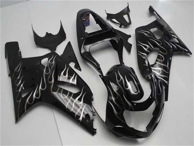 Carénage Moto Suzuki GSXR 600 / 750 K1 K2 K3 01-03 - Noir Blanc Flamme Carénage Moto Suzuki GSXR 600 / 750 K1 K2 K3 01-03 - Noir Blanc Flamme