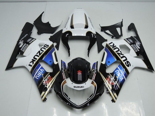 Carénage Moto Suzuki GSXR 750 K1 K2 K3 01-03 - Noir Blanc Bleu Viru Carénage Moto Suzuki GSXR 750 K1 K2 K3 01-03 - Noir Blanc Bleu Viru