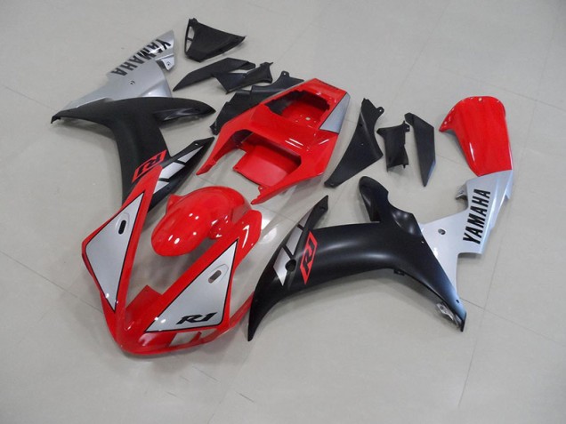 Carénage Moto Yamaha R1 02-03 - Rouge Matte Argent Carénage Moto Yamaha R1 02-03 - Rouge Matte Argent