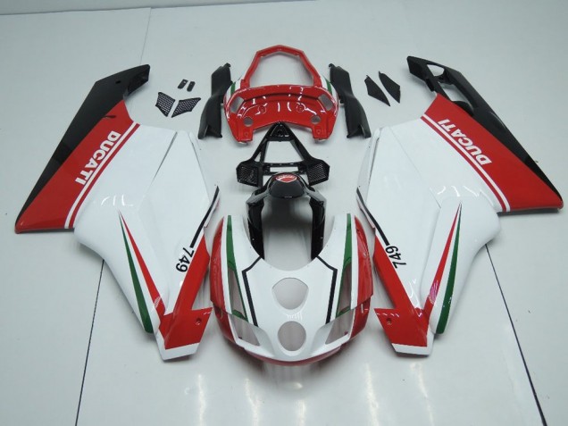 Carénage Moto Ducati 749 999 03-04 - Blanc Rouge avec Queue Ouverte Carénage Moto Ducati 749 999 03-04 - Blanc Rouge avec Queue Ouverte