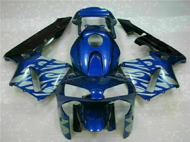 Carénage Moto Honda CBR 600 RR 03-04 - Bleu avec Argent Flamme Carénage Moto Honda CBR 600 RR 03-04 - Bleu avec Argent Flamme