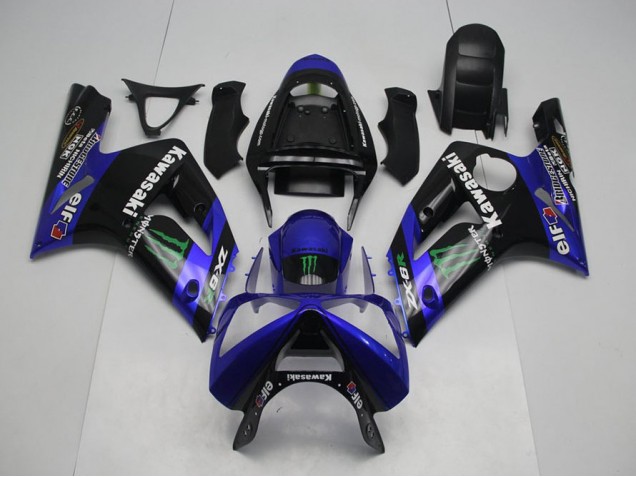 Carénage Moto Kawasaki ZX6R 03-04 - Bleu Monster Carénage Moto Kawasaki ZX6R 03-04 - Bleu Monster