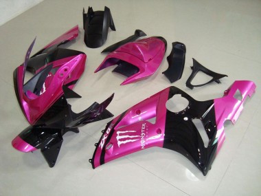 Carénage Moto Kawasaki ZX6R 03-04 - Rose Noir Monster Bon Marché