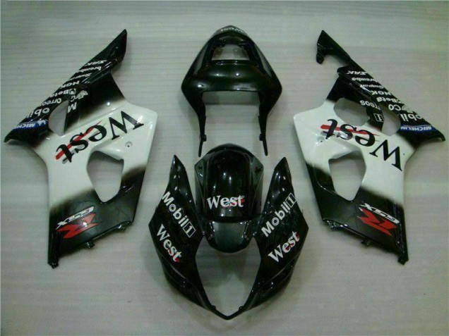 Kit Carénages Motos Complet Suzuki GSXR 1000 K3 03-04 - Blanc Noir Kit Carénages Motos Complet Suzuki GSXR 1000 K3 03-04 - Blanc Noir