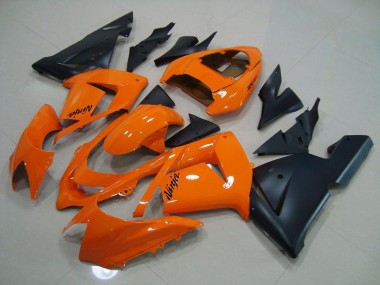 Carénage Moto Kawasaki ZX10R 03-05 - Orange Noir Mat Bon Marché