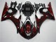 Carénage Moto Yamaha R6 03-05 - Noir Rouge Flamme Carénage Moto Yamaha R6 03-05 - Noir Rouge Flamme