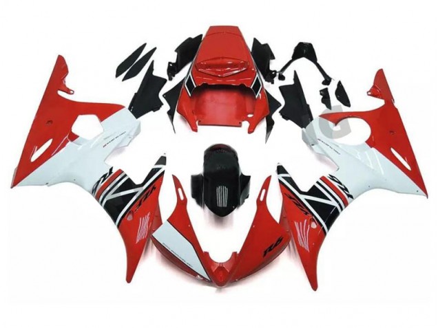 Carénage Moto Yamaha R6 03-05 - Rouge Blanc Noir Carénage Moto Yamaha R6 03-05 - Rouge Blanc Noir