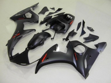 Carénage Moto Yamaha R6 03-05 - Noir Mat Rouge Décalque Bon Marché