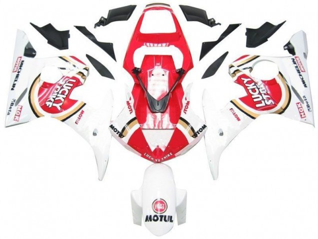 Carénage Moto Yamaha R6 03-05 - Blanc Rouge Lucky Strike Carénage Moto Yamaha R6 03-05 - Blanc Rouge Lucky Strike