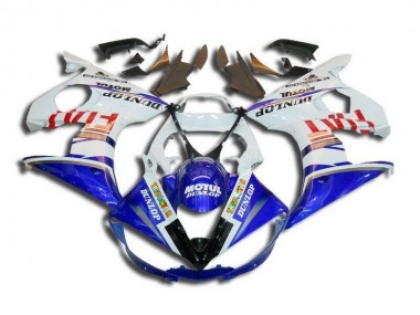 Carénage Moto Yamaha R6 03-05 - Blanc Bleu Fiat Motul Dunlop Bon Marché