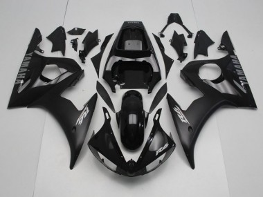 Carénage Moto Yamaha R6 03-05 - Noir avec Argent Décalque Bon Marché