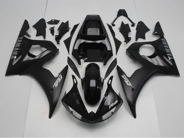 Carénage Moto Yamaha R6 03-05 - Noir avec Argent Décalque Carénage Moto Yamaha R6 03-05 - Noir avec Argent Décalque