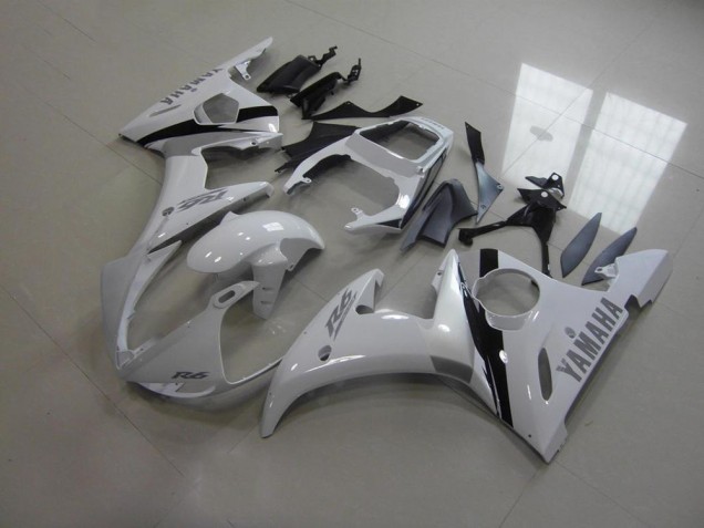 Carénage Moto Yamaha R6 03-05 - Blanc et Gris Décalque Carénage Moto Yamaha R6 03-05 - Blanc et Gris Décalque