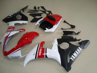 Carénage Moto Yamaha R6 03-05 - Rouge Blanc Noir Mat Bon Marché