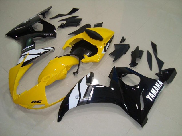 Carénage Moto Yamaha R6 03-05 - Jaune Noir Carénage Moto Yamaha R6 03-05 - Jaune Noir
