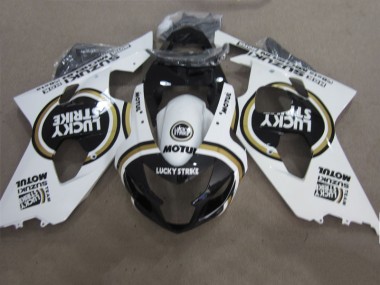 Carénage Moto Suzuki GSXR 600 K4 04-05 - Noir Blanc Lucky Strike Motul Bon Marché