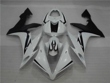 Carénage Moto Yamaha R1 04-06 - Blanc Noir Flamme Bon Marché