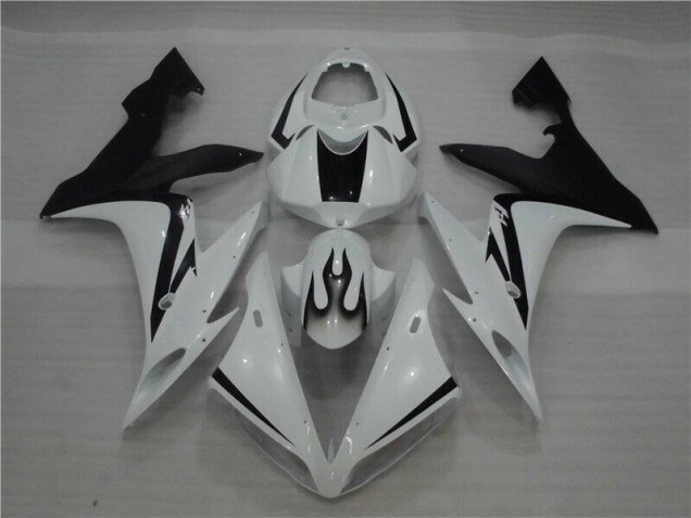 Carénage Moto Yamaha R1 04-06 - Blanc Noir Flamme Carénage Moto Yamaha R1 04-06 - Blanc Noir Flamme