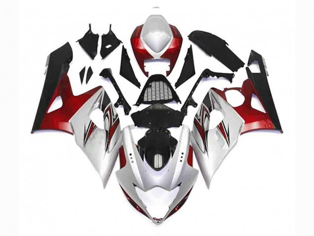 Carénage Moto Suzuki GSXR 1000 K5 05-06 - Argent Rouge Noir Carénage Moto Suzuki GSXR 1000 K5 05-06 - Argent Rouge Noir