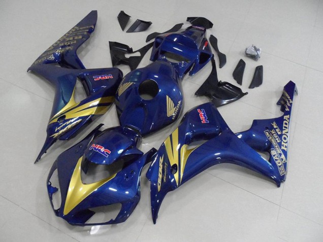 Carénage Moto Honda CBR 1000 RR 06-07 - Bleu Foncé avec Or Bande Carénage Moto Honda CBR 1000 RR 06-07 - Bleu Foncé avec Or Bande