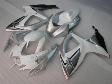 Kit Carénages Motos Complet Suzuki GSXR 600 / 750 K6 06-07 - Blanc Argent Bon Marché