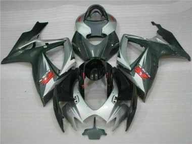 Carénage Moto Suzuki GSXR 600 / 750 K6 06-07 - Argent Noir Bon Marché