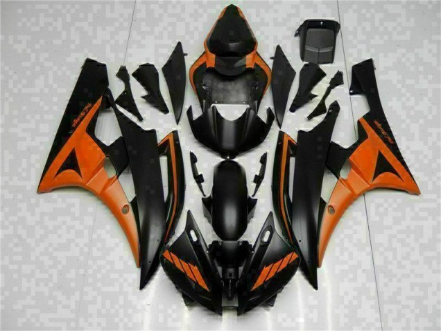Carénage Moto Yamaha R6 06-07 - Orange Noir Carénage Moto Yamaha R6 06-07 - Orange Noir