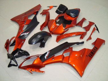 Carénage Moto Yamaha R6 06-07 - Orange Noir Mat Bon Marché