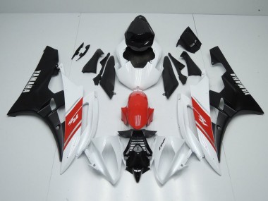 Carénage Moto Yamaha R6 06-07 - Blanc Rouge et Noir Mat Bon Marché