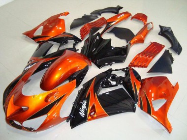 Carénage Moto Kawasaki ZX14R ZZR 1400 06-11 - Orange Noir Bon Marché