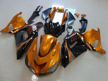 Carénage Moto Kawasaki ZX14R ZZR 1400 06-11 - Brun et Noir No Décalque Bon Marché