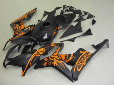 Carénage Moto Honda CBR 600 RR 07-08 - Noir Mat Orange Décalque Bon Marché