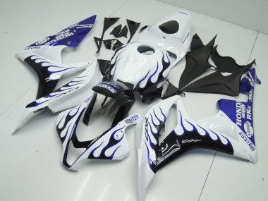 Carénage Moto Honda CBR 600 RR 07-08 - Blanc Bleu Flamme Bon Marché