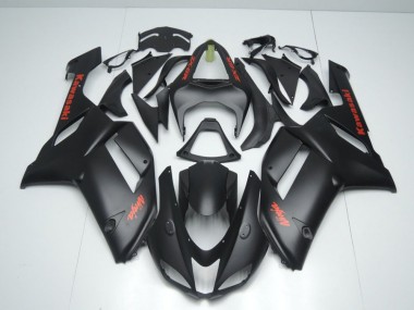 Carénage Moto Kawasaki ZX6R 07-08 - Noir Mat avec Rouge Décalque Bon Marché