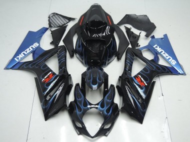 Carénage Moto Suzuki GSXR 1000 K7 07-08 - Noir Bleu Flamme Bon Marché