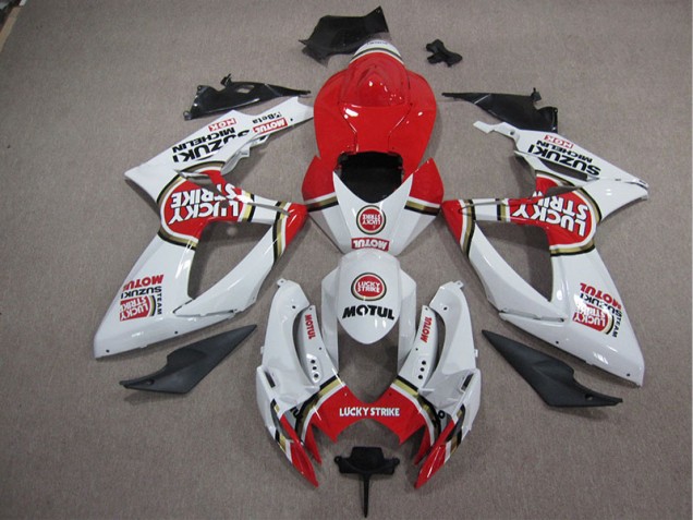 Carénage Moto Suzuki GSXR 1000 K5 05-06 - Blanc Lucky Strike Rouge Motul Carénage Moto Suzuki GSXR 1000 K5 05-06 - Blanc Lucky Strike Rouge Motul