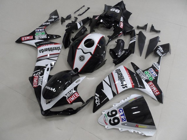 Carénage Moto Yamaha R1 07-08 - Noir Blanc Décalque Packs Carénage Moto Yamaha R1 07-08 - Noir Blanc Décalque Packs