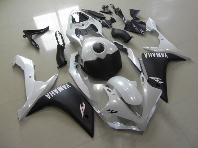 Carénage Moto Yamaha R1 07-08 - Blanc Nacré Noir Mat Carénage Moto Yamaha R1 07-08 - Blanc Nacré Noir Mat