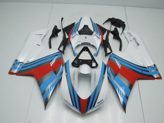 Carénage Moto Ducati 848 1098 1198 07-14 - Bleu Blanc Rouge Carénage Moto Ducati 848 1098 1198 07-14 - Bleu Blanc Rouge