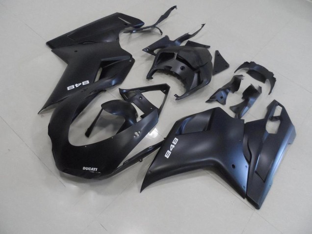 Carénage Moto Ducati 848 1098 1198 07-14 - Noir Mat avec Blanc 848 Carénage Moto Ducati 848 1098 1198 07-14 - Noir Mat avec Blanc 848