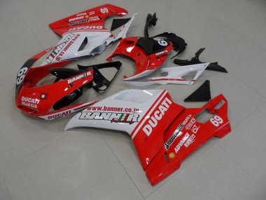 Carénage Moto Ducati 848 1098 1198 07-14 - Orange Banner 69 Bon Marché